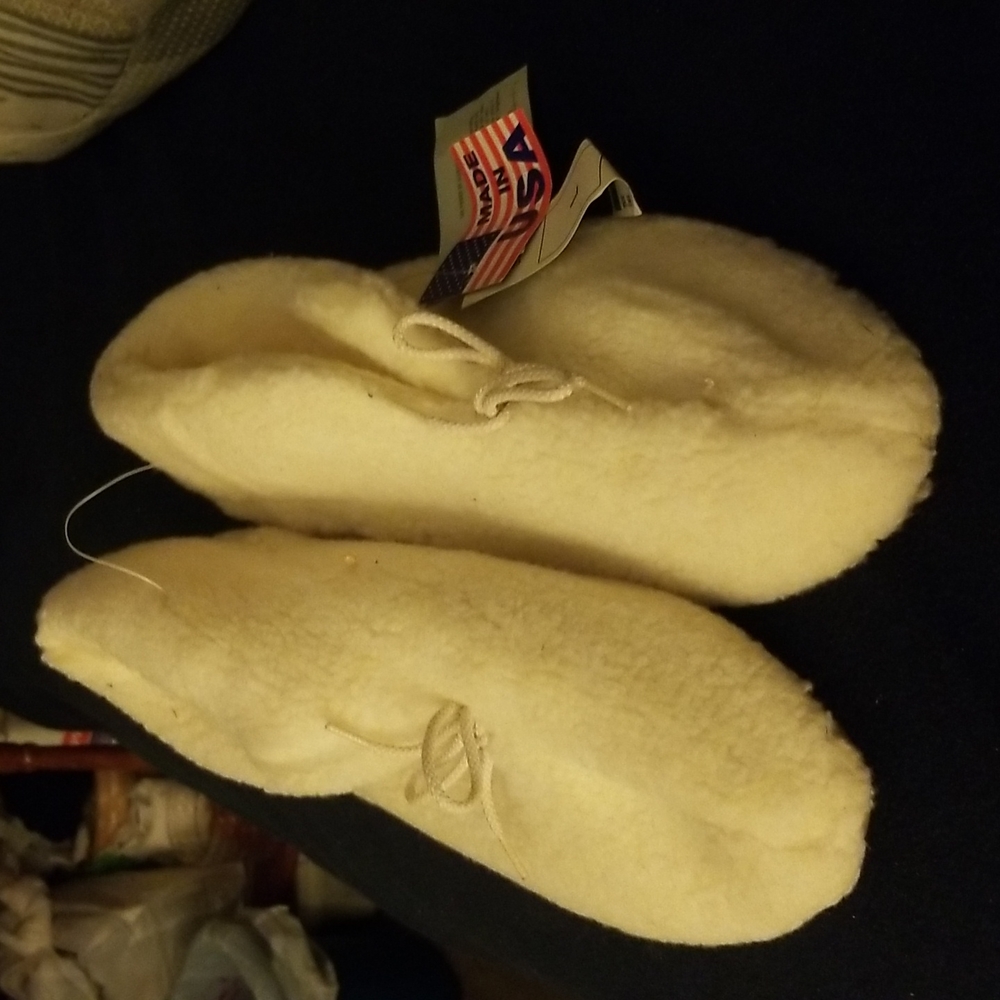 White  bed  slippers